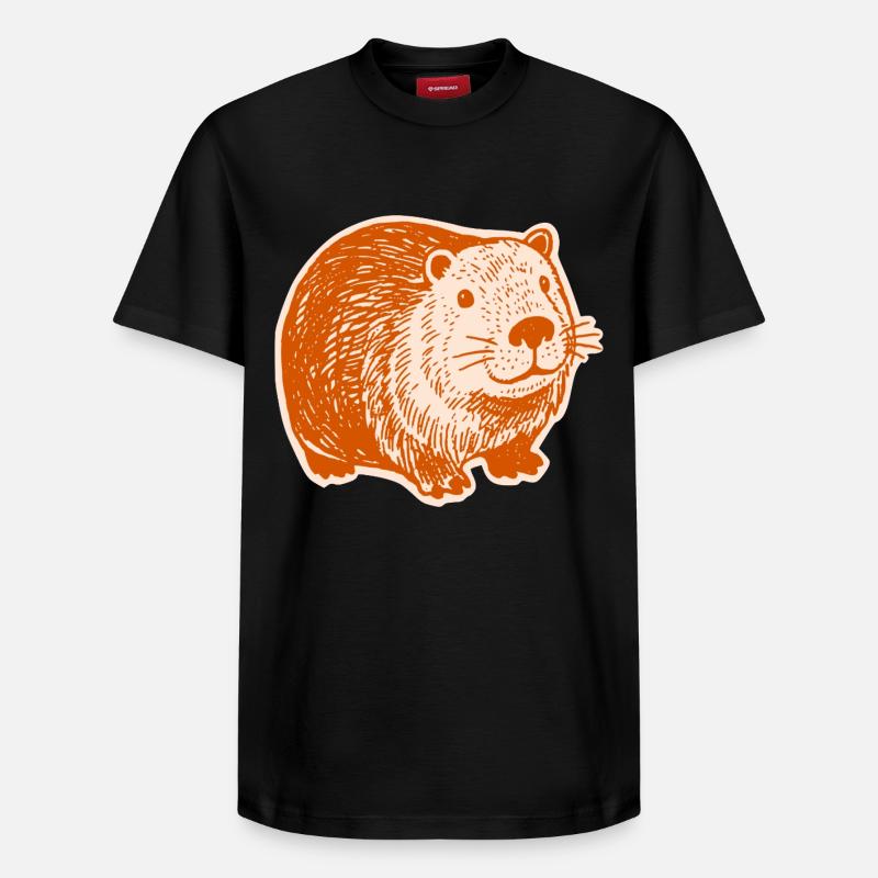 Capybara - Mignons capybaras - T-shirt unisexe décontracté en coton Supima – de SPREAD - noir