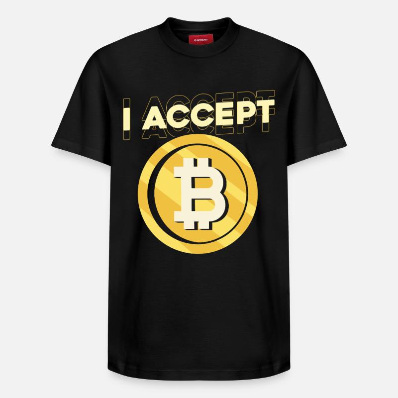 J’accepte le Bitcoin - T-shirt unisexe décontracté en coton Supima – de SPREAD - noir