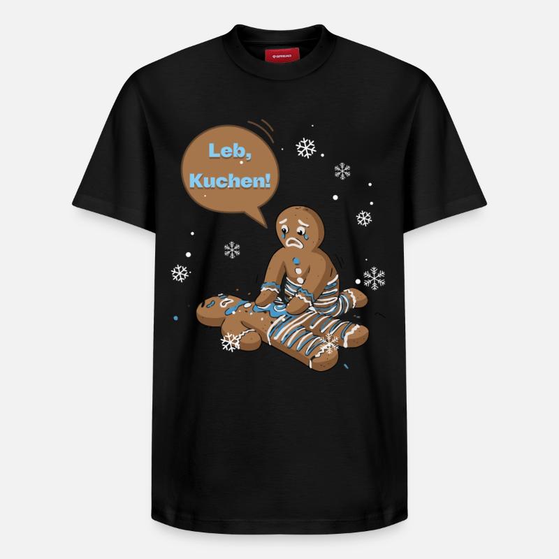 Leb, Kuchen! Winter Gingerbread Duo - Relaxed Unisex Supima Cotton T-Shirt – von SPREAD - Schwarz