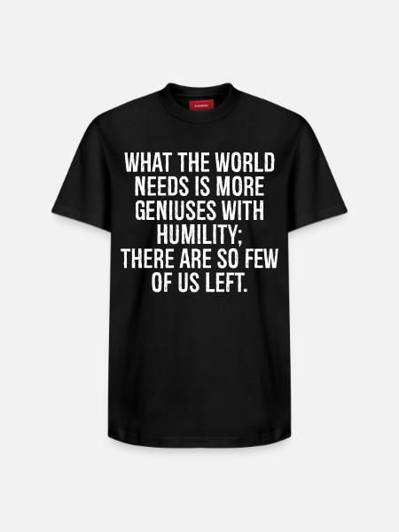 what the world needs is more geniuses with - Relaxed Unisex Supima Cotton T-Shirt – by SPREAD - black