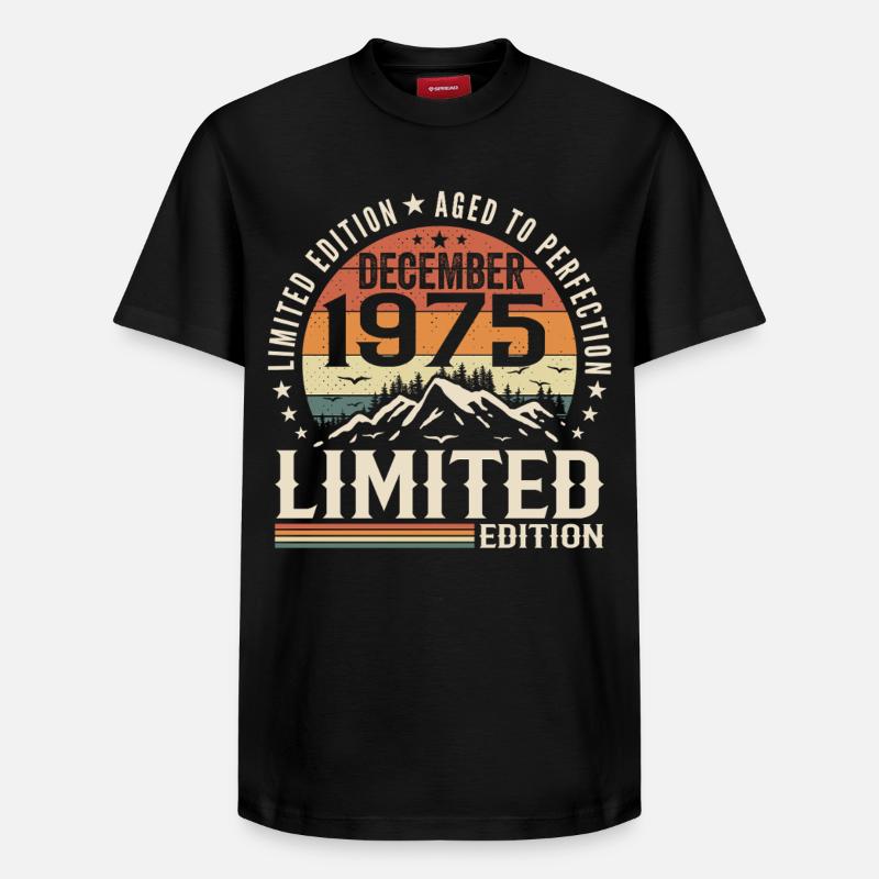Décembre 1975 - T-shirt unisexe décontracté en coton Supima – de SPREAD - noir
