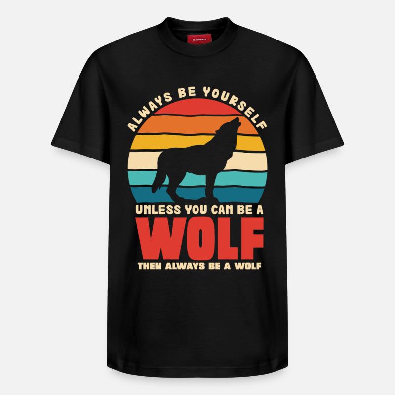 Wolfsruf: Sei Immer Du Selbst - Relaxed Unisex Supima Cotton T-Shirt – von SPREAD - Schwarz