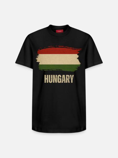 Grunge flag of Hungary, Hungarian pride - Relaxed Unisex Supima Cotton T-Shirt – by SPREAD - black