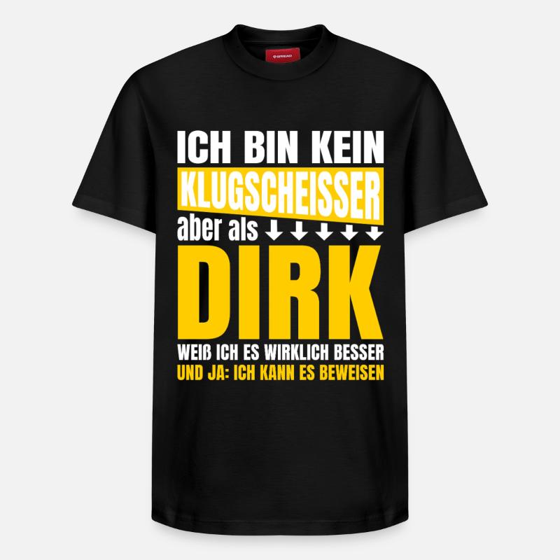 Ich bin Kein Klugscheisser Dirk - Relaxed Unisex Supima Cotton T-Shirt – von SPREAD - Schwarz