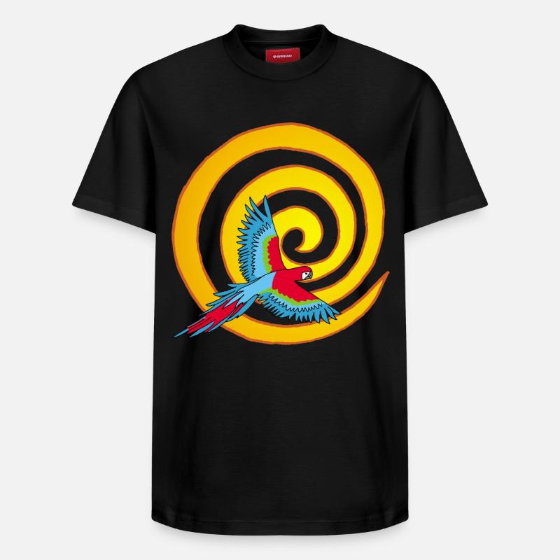 Die Sonne und der Vogel - Relaxed Unisex Supima Cotton T-Shirt – von SPREAD - Schwarz