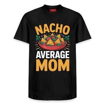 Nacho Maman Moyenne Drôle - T-shirt unisexe décontracté en coton Supima – de SPREAD - noir - Devant - AI Model Female 172 light (172cm) & AI Model Male 178 light (178cm)