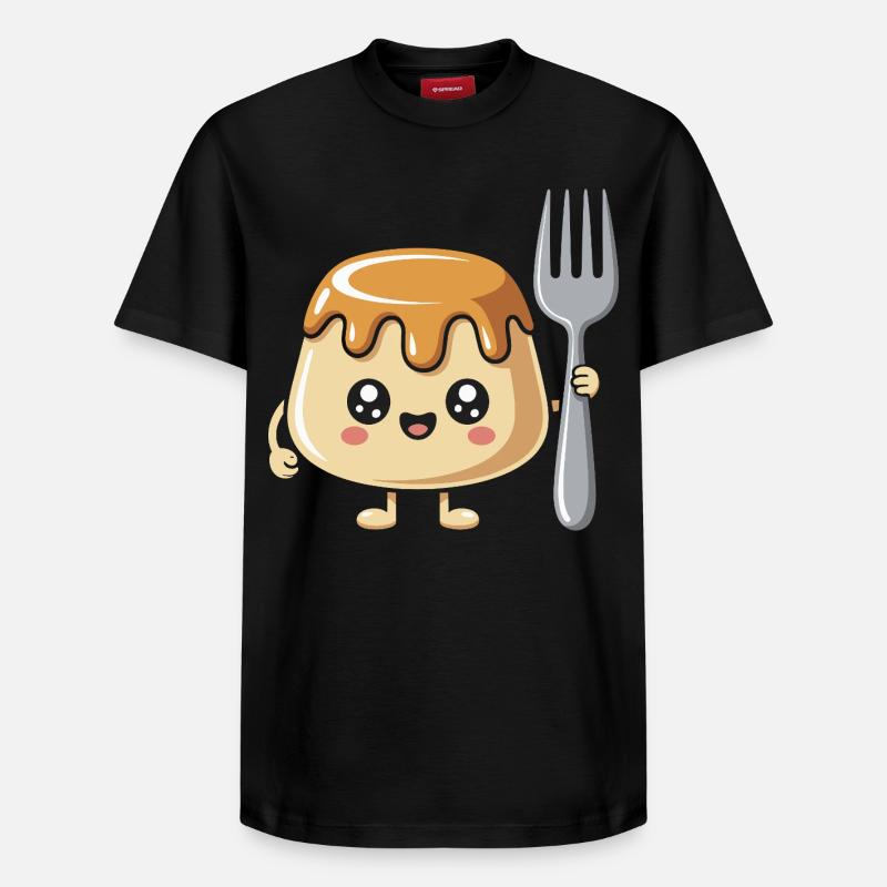 Pudding with fork - Relaxed Unisex Supima Cotton T-Shirt – by SPREAD - black