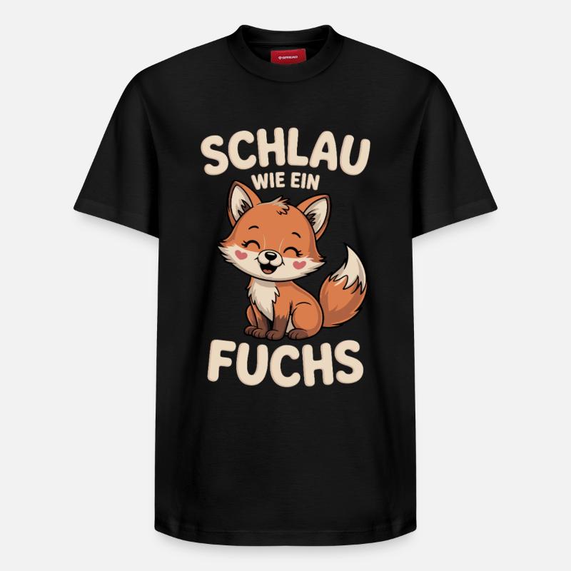 Intelligent comme un renard mignon - T-shirt unisexe décontracté en coton Supima – de SPREAD - noir