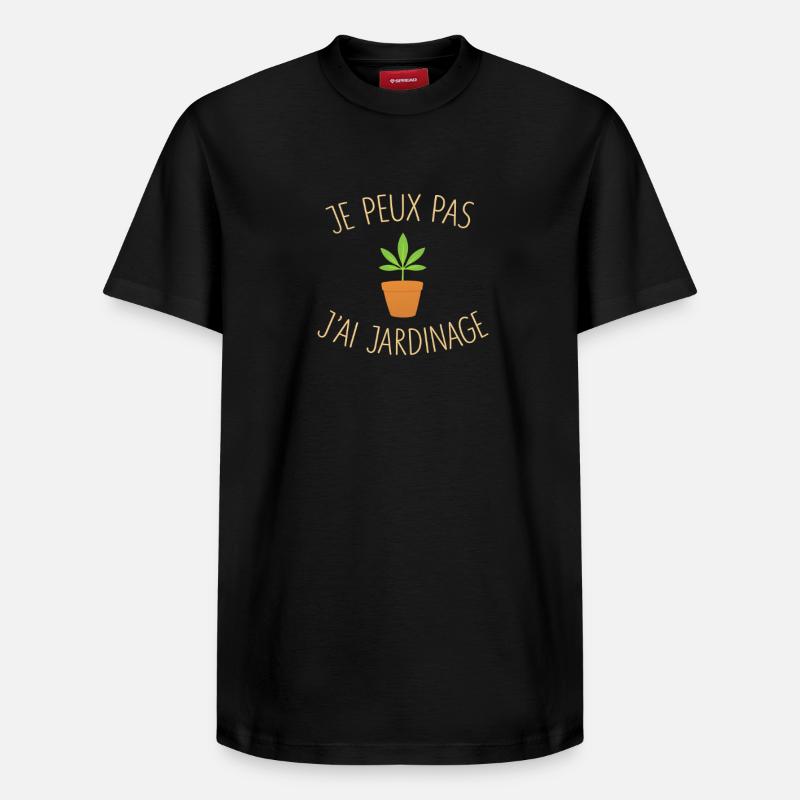 Je peux pas j'ai jardinage - T-shirt unisexe décontracté en coton Supima – de SPREAD - noir
