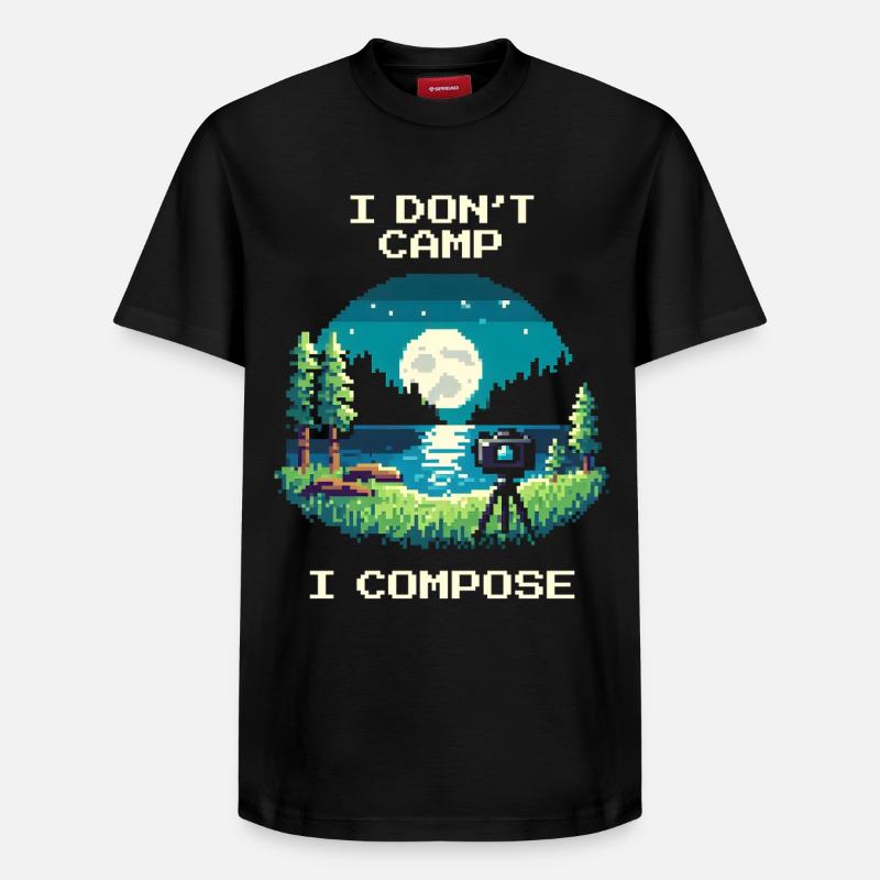 I don't camp, I compose | Composition - Relaxed Unisex Supima Cotton T-Shirt – by SPREAD - black
