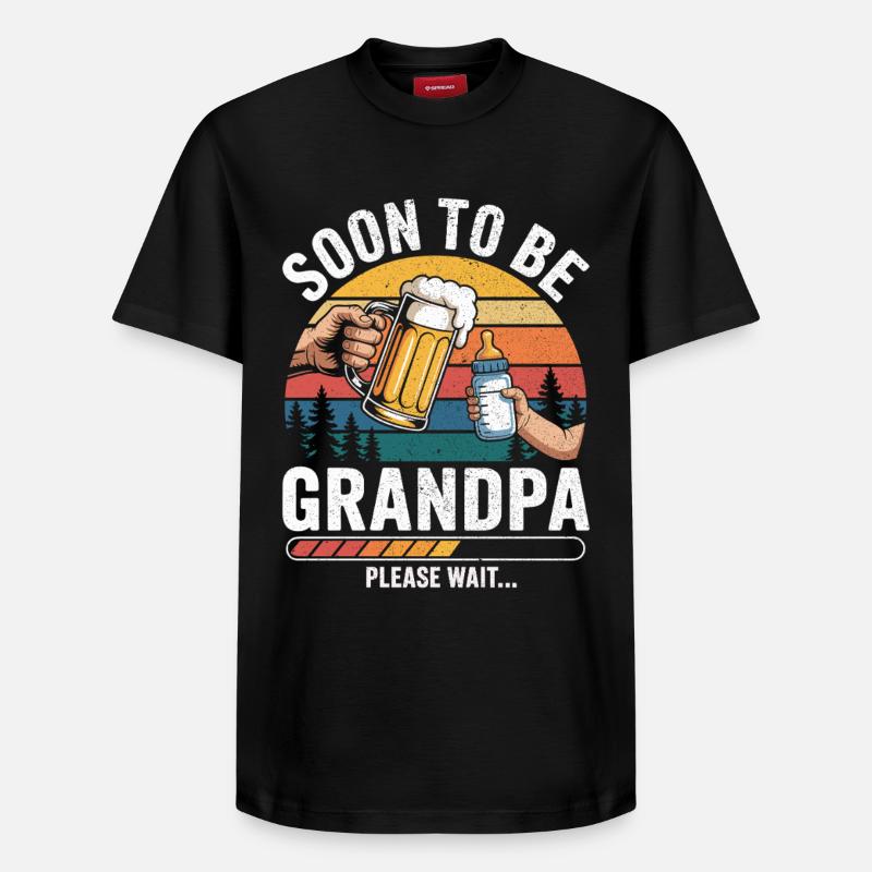 Werdender Opa loading zukünftiger Großvater - Relaxed Unisex Supima Cotton T-Shirt – von SPREAD - Schwarz
