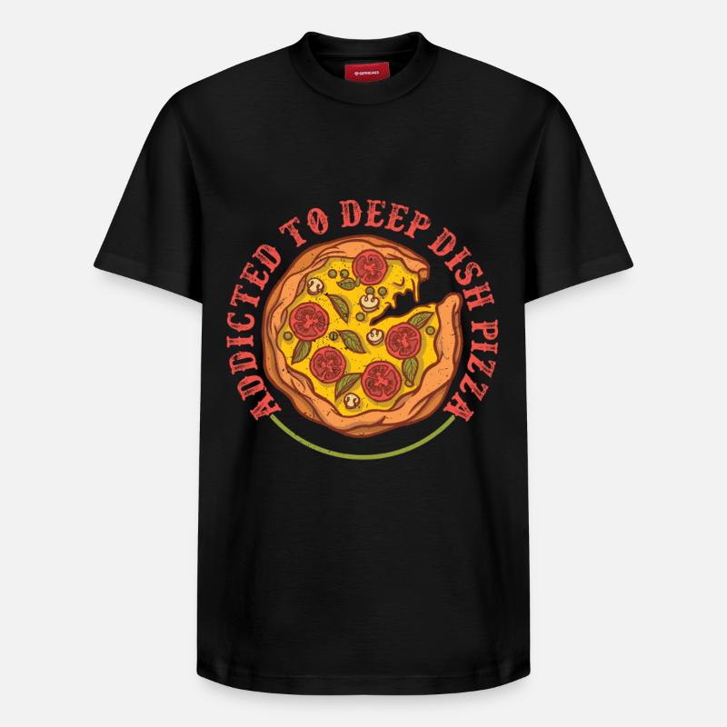 Plat profond Pizza Chicargo - T-shirt unisexe décontracté en coton Supima – de SPREAD - noir