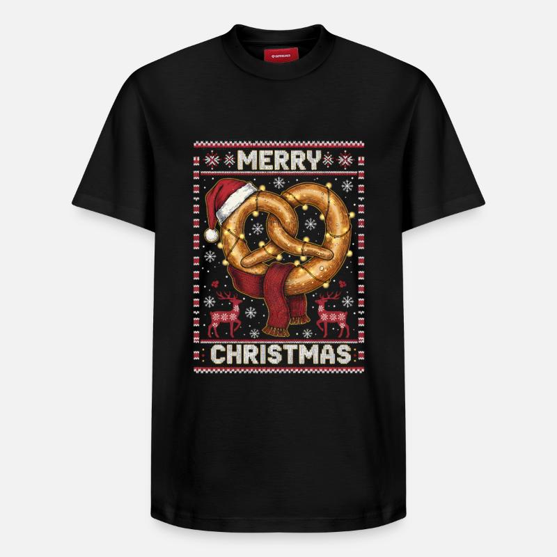 Bretzel de Noël - T-shirt unisexe décontracté en coton Supima – de SPREAD - noir