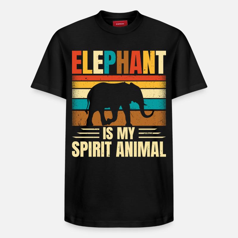 Éléphant - T-shirt unisexe décontracté en coton Supima – de SPREAD - noir