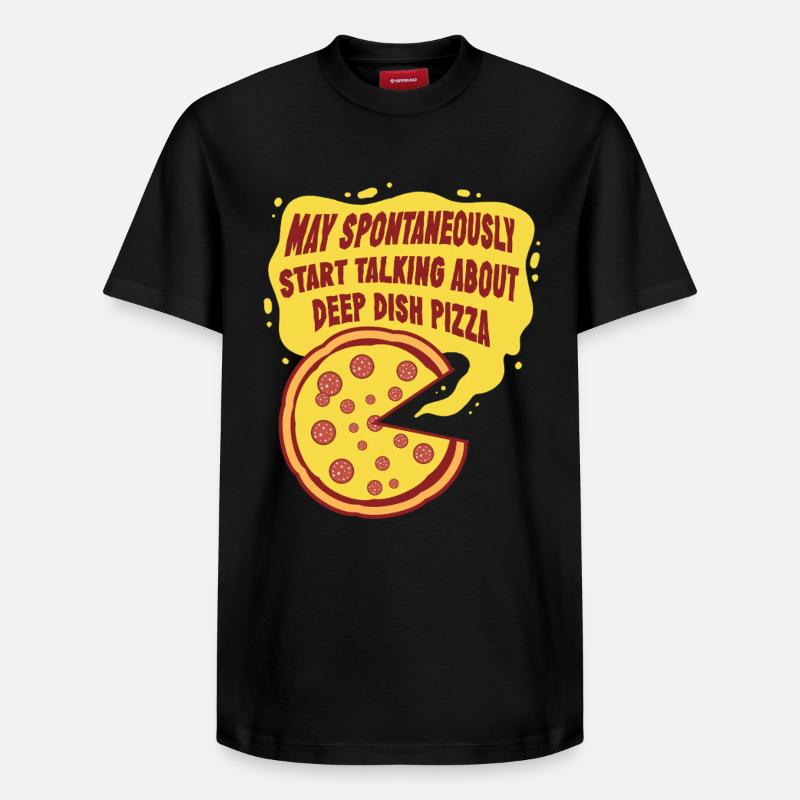 Deep Dish Pizza Chicargo - Relaxed Unisex Supima Cotton T-Shirt – von SPREAD - Schwarz
