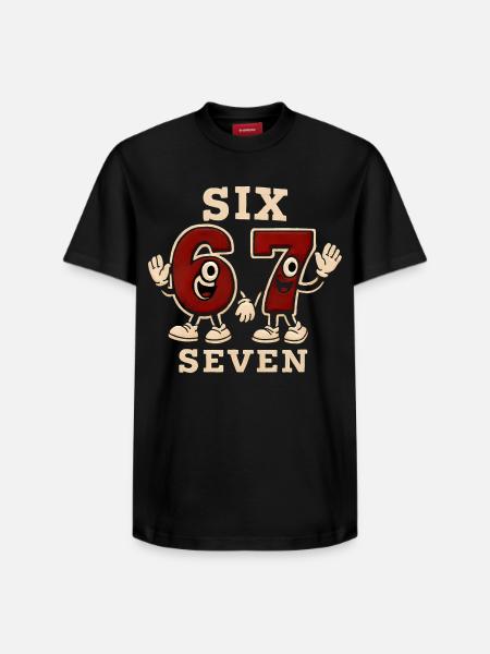 6 7 Six Seven Memes – Aura Points Kids Gaming - Relaxed Unisex Supima Cotton T-Shirt – by SPREAD - black