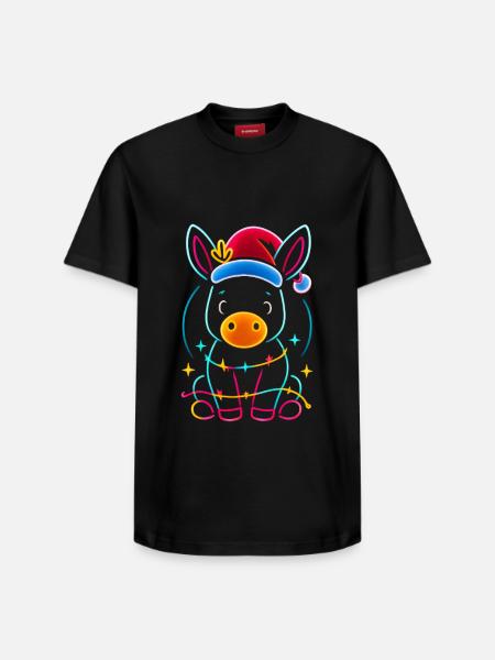 Donkey Elf Christmas Funny Gift - Relaxed Unisex Supima Cotton T-Shirt – by SPREAD - black