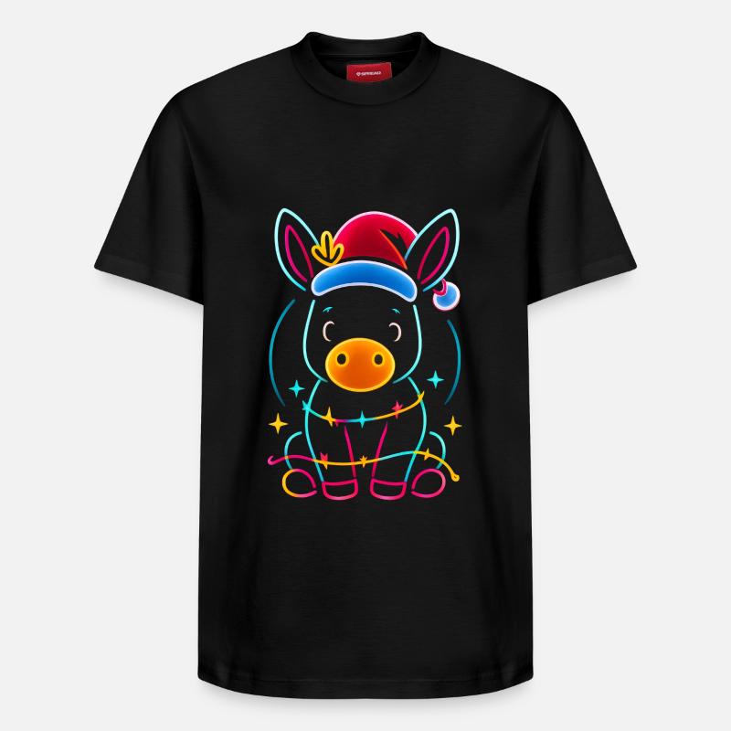 Donkey Elf Noël Drôle Cadeau - T-shirt unisexe décontracté en coton Supima – de SPREAD - noir