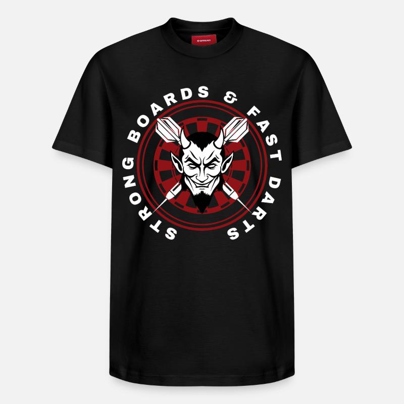 DARTS, DARTBOARD AND DEVIL  - Relaxed Unisex Supima Cotton T-Shirt – von SPREAD - Schwarz