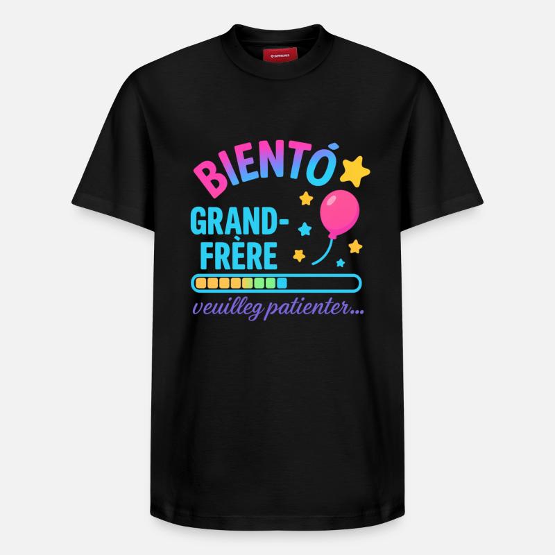 Bald wartet ein großer Bruder - Relaxed Unisex Supima Cotton T-Shirt – von SPREAD - Schwarz