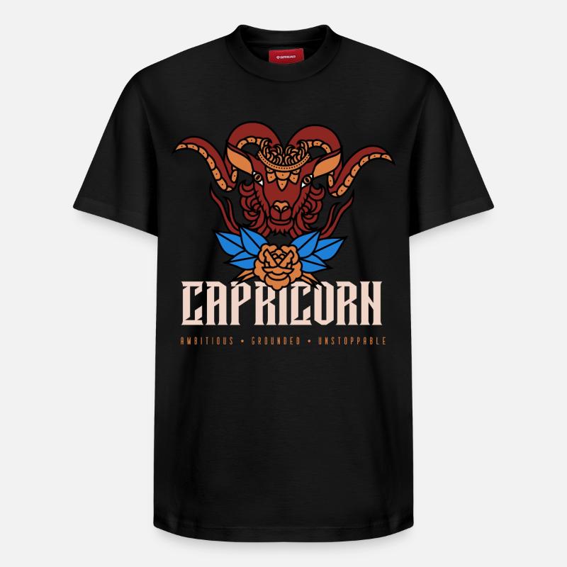 Capricorne - T-shirt unisexe décontracté en coton Supima – de SPREAD - noir