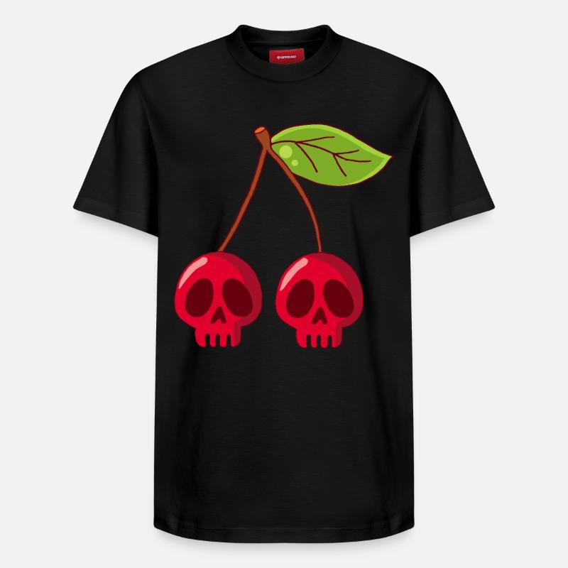 Kirsch-Schädel - Relaxed Unisex Supima Cotton T-Shirt – von SPREAD - Schwarz
