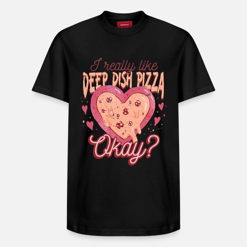 Plat profond Pizza Chicargo - T-shirt unisexe décontracté en coton Supima – de SPREAD - noir