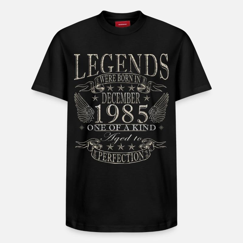 Cadeau d’anniversaire de décembre 1985 - T-shirt unisexe décontracté en coton Supima – de SPREAD - noir