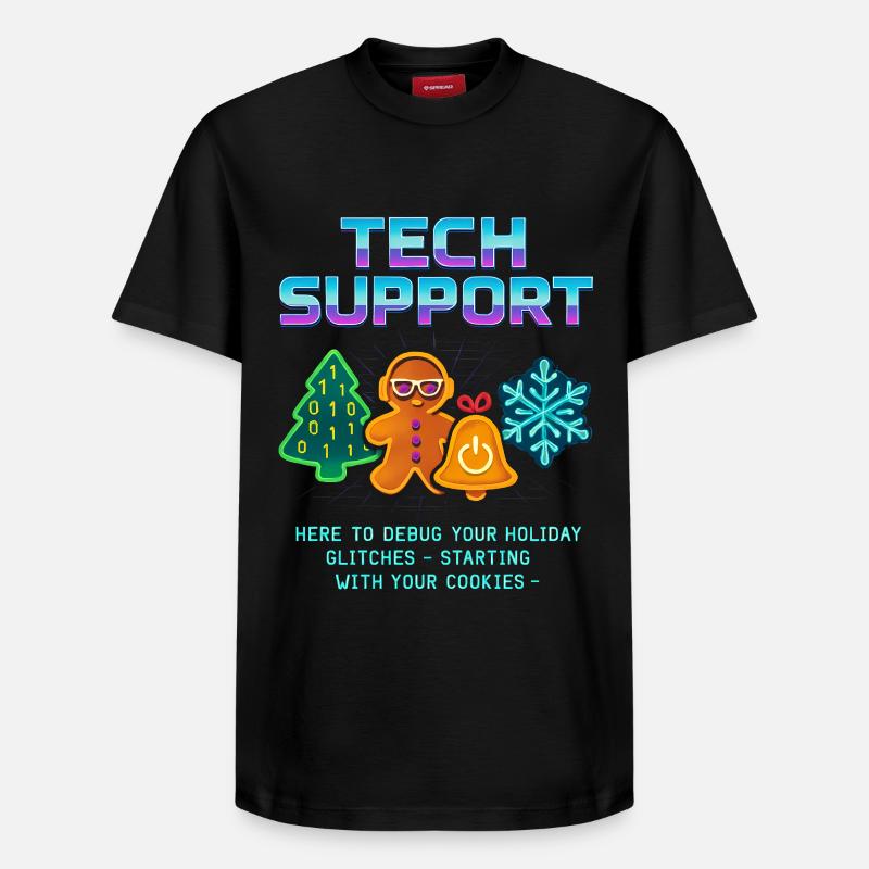 Lustiger Technischer Support Debug Weihnachten - Relaxed Unisex Supima Cotton T-Shirt – von SPREAD - Schwarz
