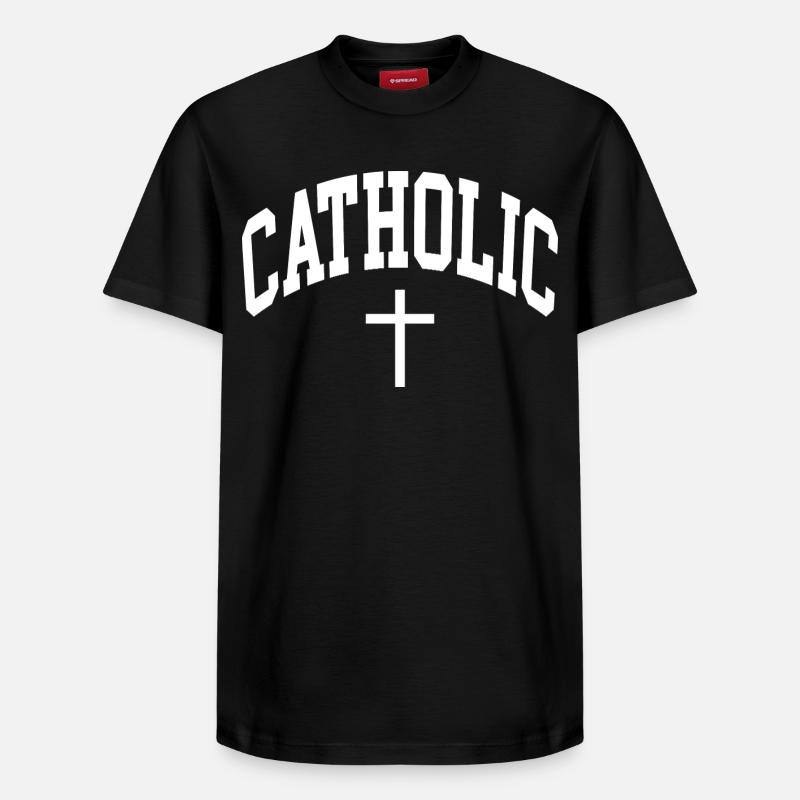 Katholisch Katholik Catholic - Relaxed Unisex Supima Cotton T-Shirt – von SPREAD - Schwarz