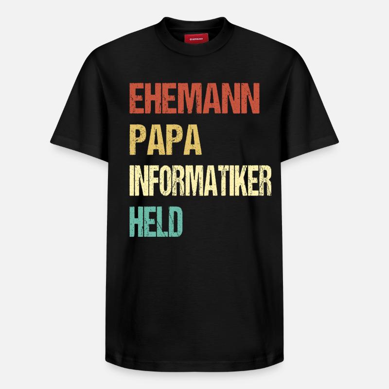 Informatiker Papa - Relaxed Unisex Supima Cotton T-Shirt – von SPREAD - Schwarz
