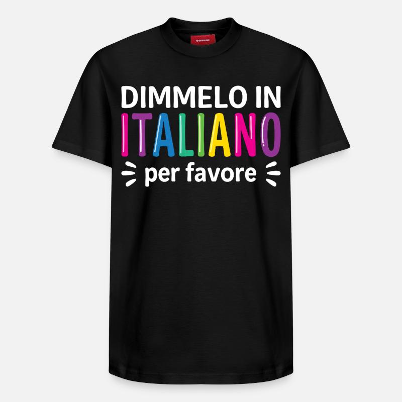 Professeur d’italien bilingue en Italie - T-shirt unisexe décontracté en coton Supima – de SPREAD - noir