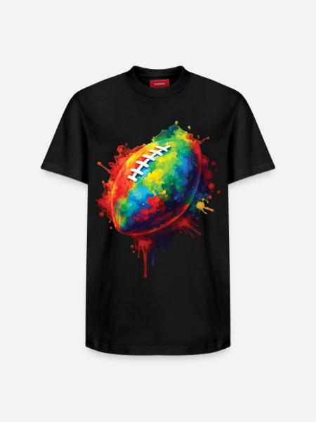Rugby Ball - Colorful Sports Design for Fans - Relaxed Unisex Supima Cotton T-Shirt – by SPREAD - black