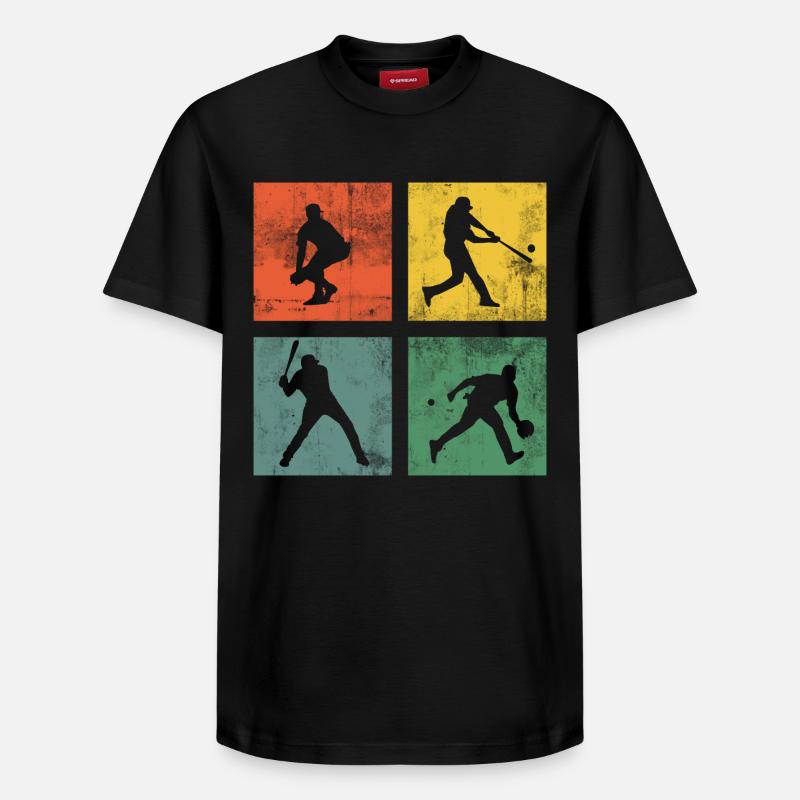 Baseball Softball Sport Rétro - T-shirt unisexe décontracté en coton Supima – de SPREAD - noir