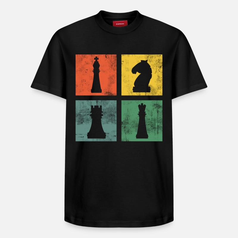Échecs Pièces d’échecs Joueurs d’échecs - T-shirt unisexe décontracté en coton Supima – de SPREAD - noir