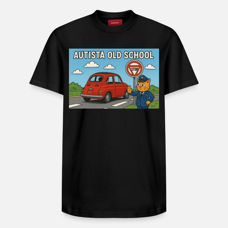 Autista_old_school - T-shirt unisexe décontracté en coton Supima – de SPREAD - noir