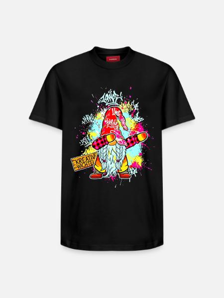CREATIVE GNOME Dab Graffiti Artist XMas - Relaxed Unisex Supima Cotton T-Shirt – by SPREAD - black