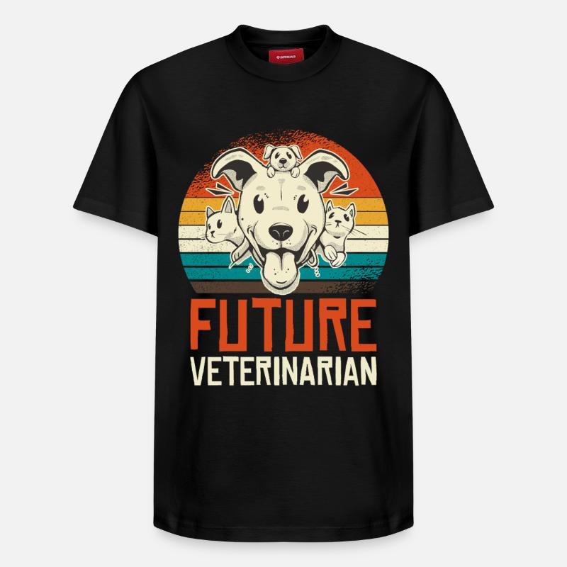 Futur vétérinaire - T-shirt unisexe décontracté en coton Supima – de SPREAD - noir