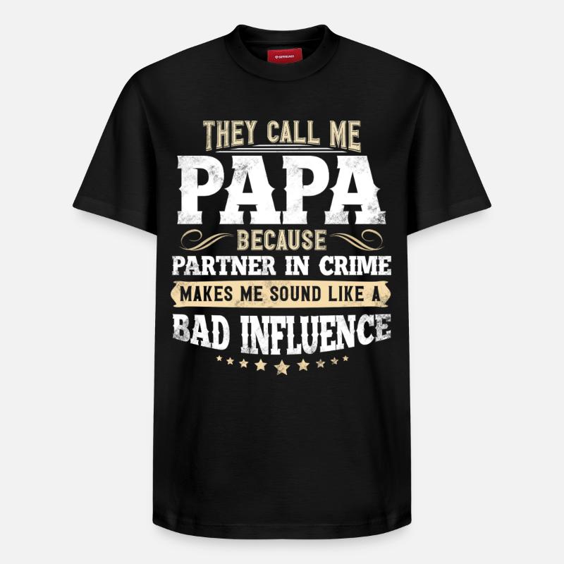 Papa - T-shirt unisexe décontracté en coton Supima – de SPREAD - noir