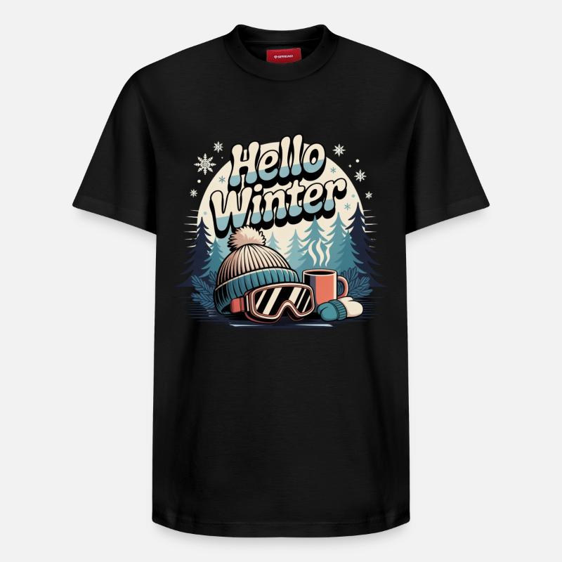 Ski skieur - T-shirt unisexe décontracté en coton Supima – de SPREAD - noir