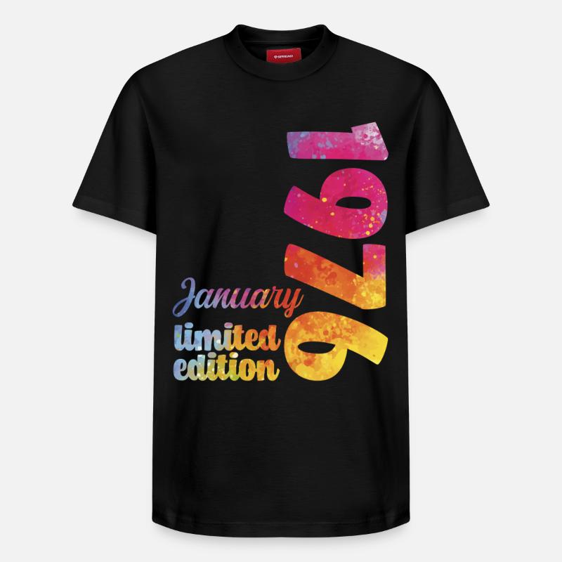 Cadeau D'anniversaire Janvier 1976 Anniversaire - T-shirt unisexe décontracté en coton Supima – de SPREAD - noir