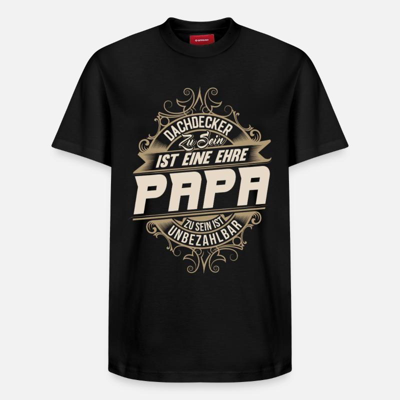 Dachdecker Papa - Relaxed Unisex Supima Cotton T-Shirt – von SPREAD - Schwarz