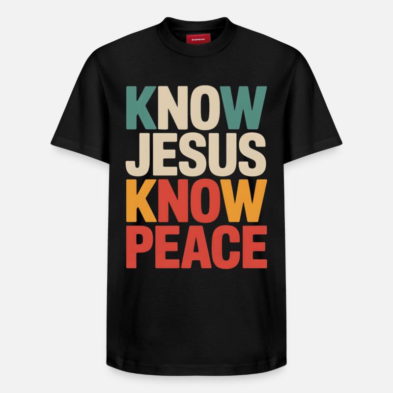 Know Jesus Know Peace - Relaxed Unisex Supima Cotton T-Shirt – von SPREAD - Schwarz