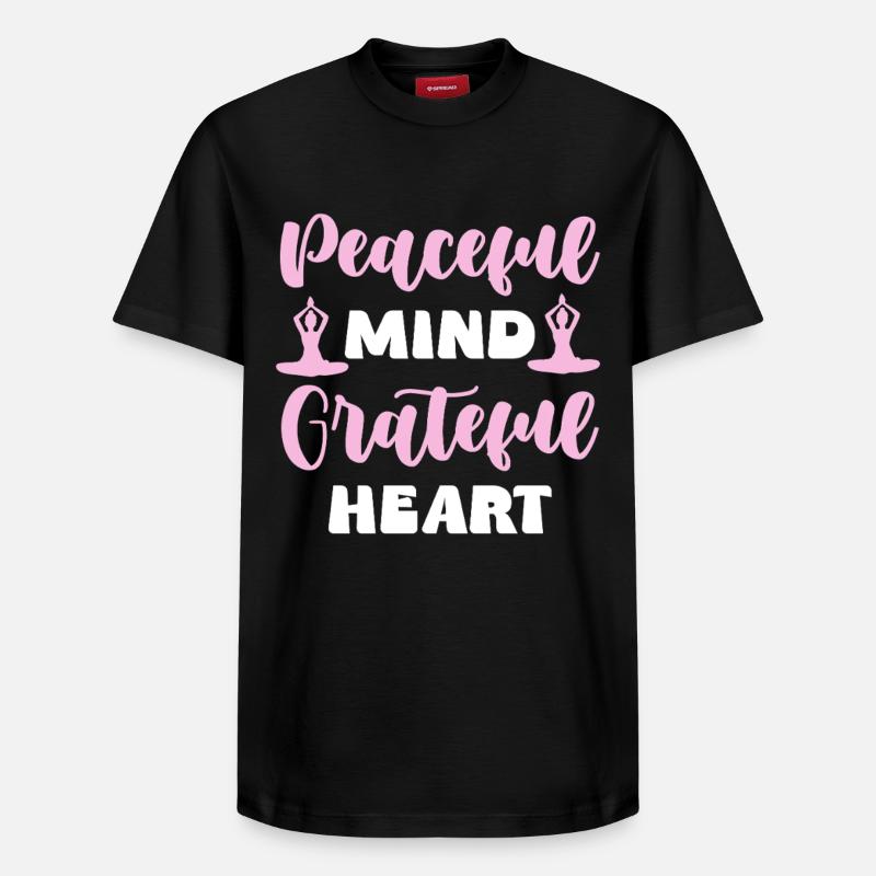 Friedlicher Geist Dankbares Herz - T-shirt unisexe décontracté en coton Supima – de SPREAD - noir