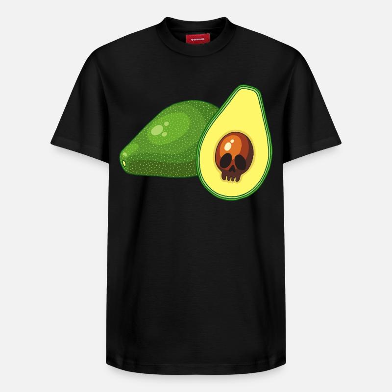 Avocado-Schädel - Relaxed Unisex Supima Cotton T-Shirt – von SPREAD - Schwarz