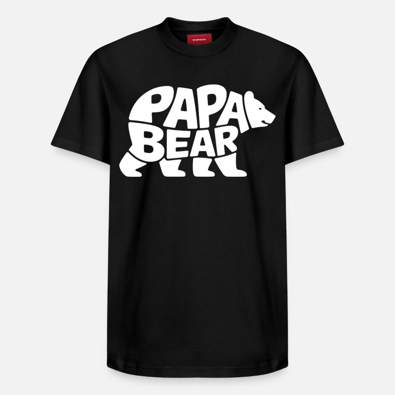 Papa Ours - T-shirt unisexe décontracté en coton Supima – de SPREAD - noir