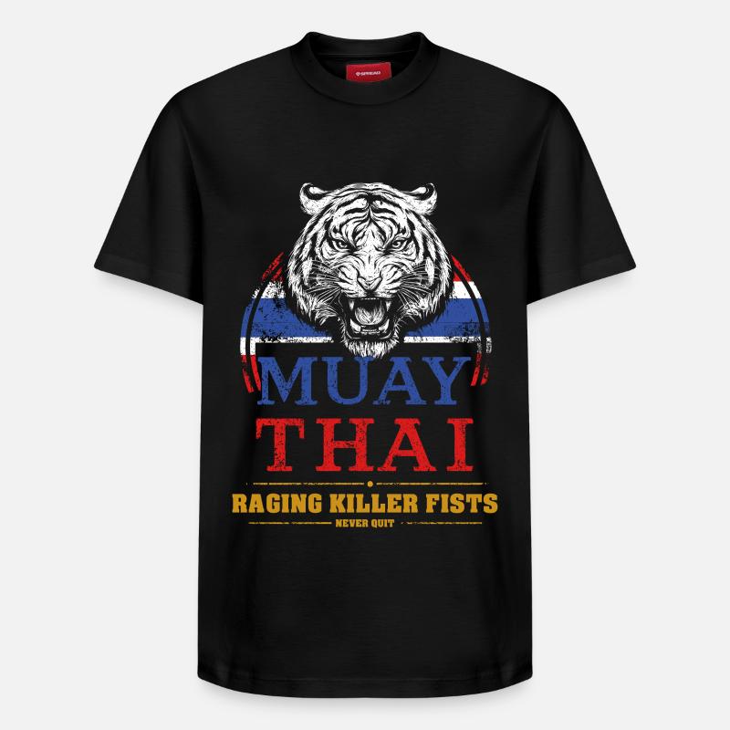 Tiger Muay Thai - Relaxed Unisex Supima Cotton T-Shirt – von SPREAD - Schwarz