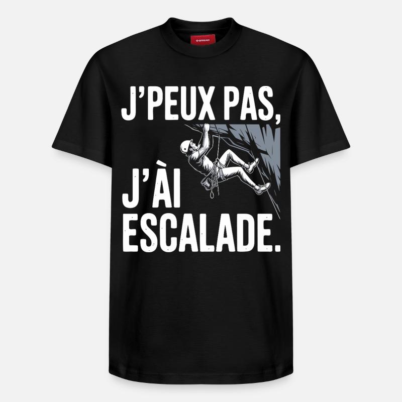 j'peux pas j'ai escalade - T-shirt unisexe décontracté en coton Supima – de SPREAD - noir