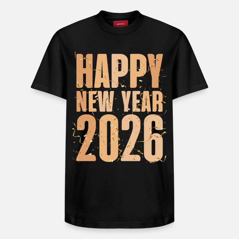 Bonne année 2026 - T-shirt unisexe décontracté en coton Supima – de SPREAD - noir