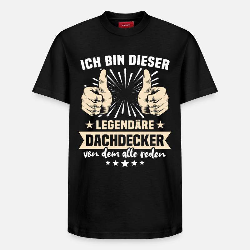 Dachdecker Sprüche - Relaxed Unisex Supima Cotton T-Shirt – von SPREAD - Schwarz